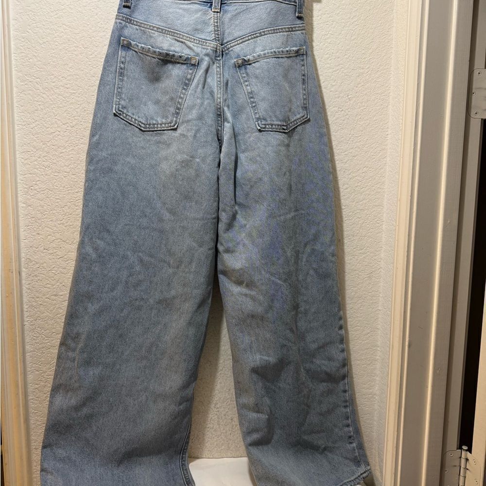 Old Navy Baggy Wide-Leg Non Stretch Jean Women 4 Tall Extra High Rise - Picture 5 of 7